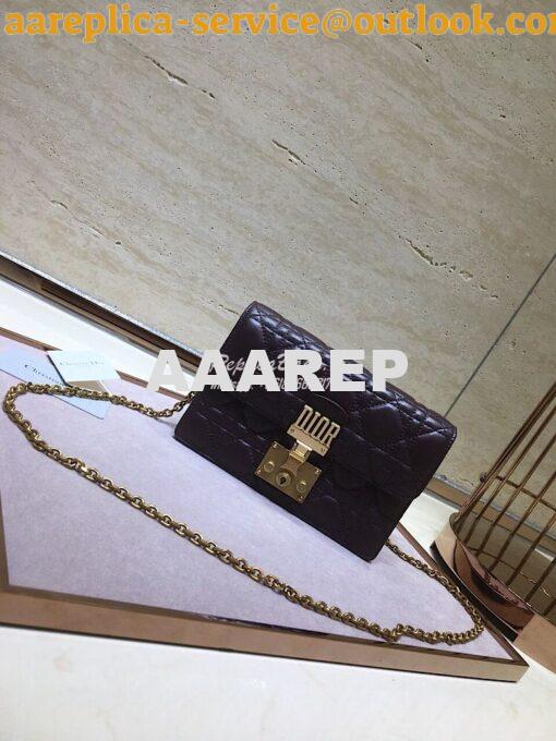 Replica Dior Dioraddict Wallet On Chain Cutch Purple 3