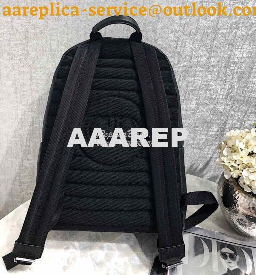 Replica Dior Black Grained Calfskin Rucksack With "Atelier" Print 7