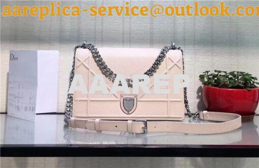 Replica Dior Diorama flap bag in grained calfskin Leather soft pink