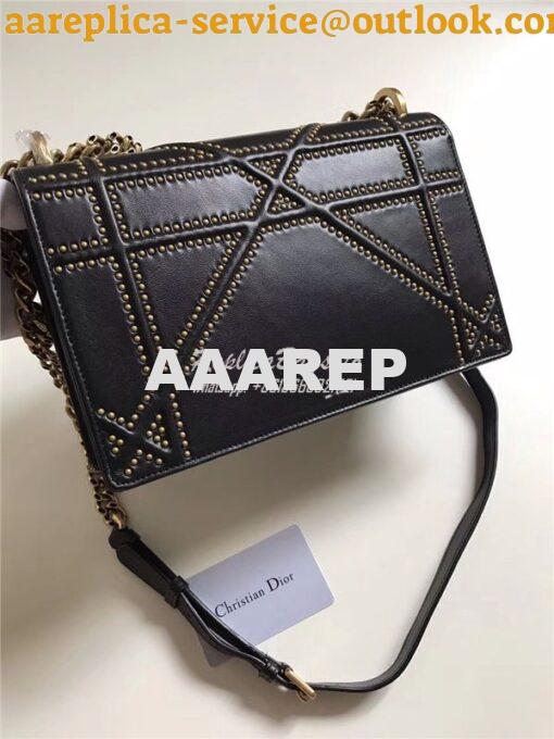 Replica Dior Diorama bag in black studed lambskin 10