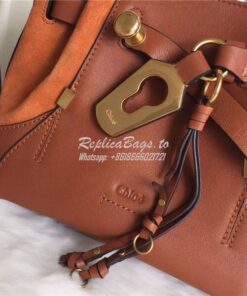 Replica Chloe Small Owen bucket bag in brown smooth & suede calfskin 2