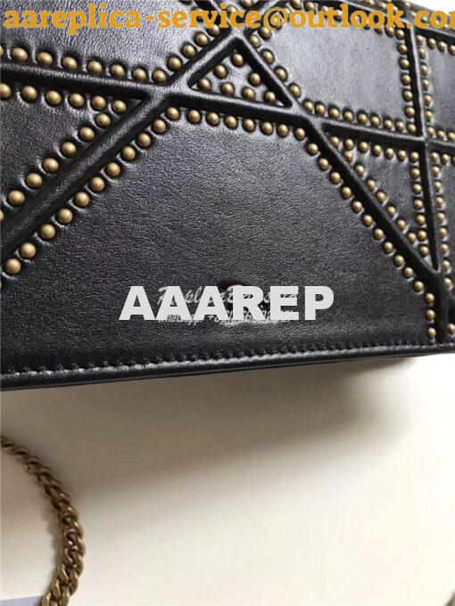 Replica Dior Diorama Wallet On Chain WOC Pouch in black Studded Lambsk 11