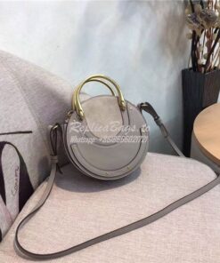 Replica Chloe Pixie small grey leather and suede shoulder bag