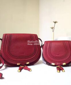 Replica Chloe Mini Marcie Bag in Small Grain Calfskin Red