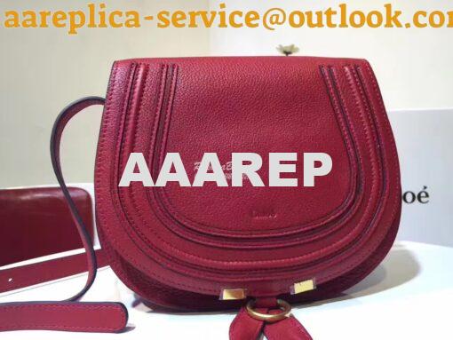 Replica Chloe Mini Marcie Bag in Small Grain Calfskin Red 4