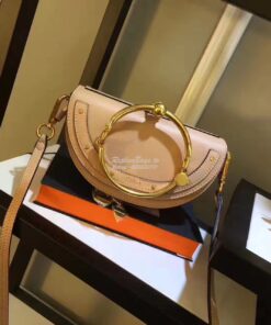 Replica Chloe Small Nile Minaudière in Smooth Calfskin Biscotti Beige 2