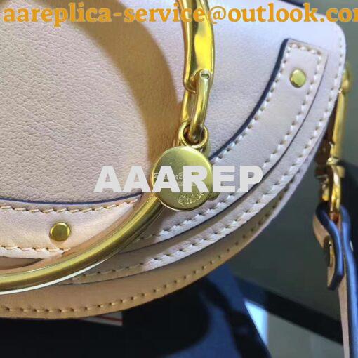 Replica Chloe Small Nile Minaudière in Smooth Calfskin Biscotti Beige 4