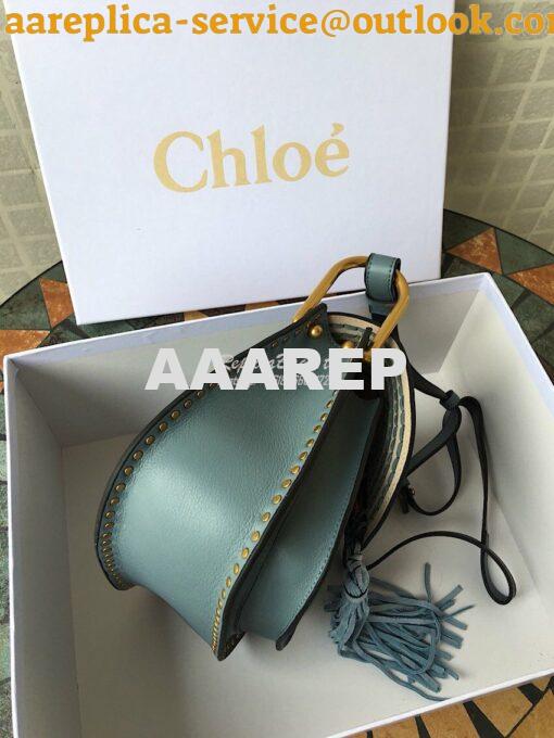 Replica Chloe Hudson Satchel Ash Blue Leather Cross Body Bag 4