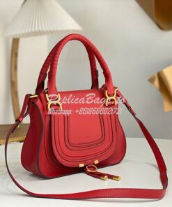 Replica Chloe Marcie Medium Satchel Bag Red 2