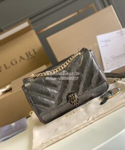 Replica Bvlgari Serpenti Cabochon Small Shoulder Bag 287993 Onyx Metal 2