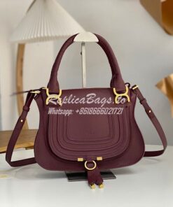 Replica Chloe Marcie Medium Satchel Bag Wine