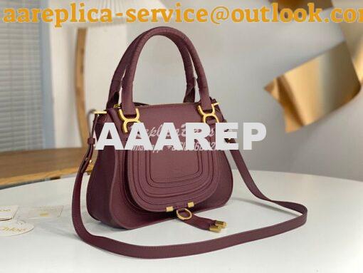 Replica Chloe Marcie Medium Satchel Bag Wine 2