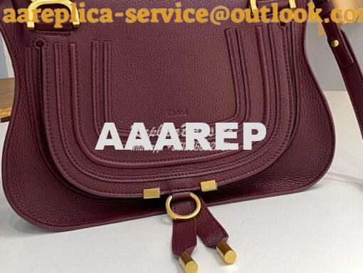 Replica Chloe Marcie Medium Satchel Bag Wine 5