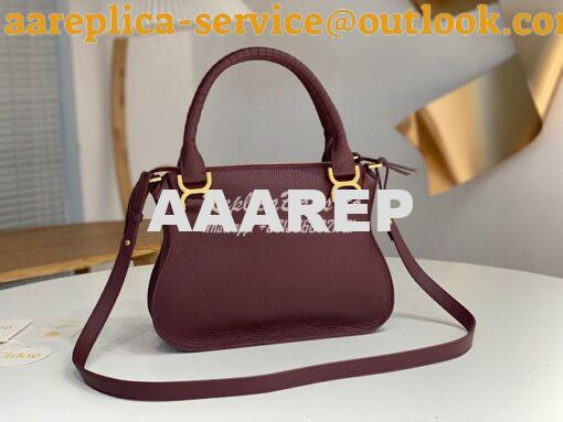 Replica Chloe Marcie Medium Satchel Bag Wine 9