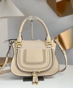 Replica Chloe Marcie Medium Satchel Bag Off White