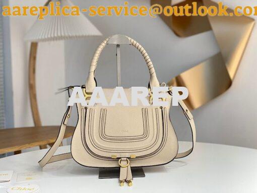 Replica Chloe Marcie Medium Satchel Bag Off White