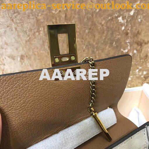 Replica Chloe Drew Shoulder Bag in Grained Lambskin Brown 3