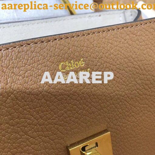 Replica Chloe Drew Shoulder Bag in Grained Lambskin Brown 4