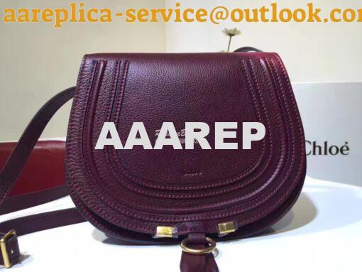 Replica Chloe Mini Marcie Bag in Small Grain Calfskin Wine