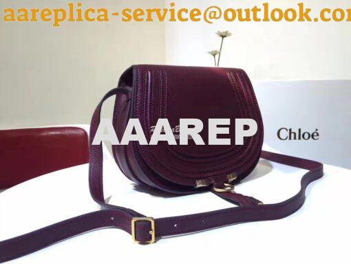 Replica Chloe Mini Marcie Bag in Small Grain Calfskin Wine 2