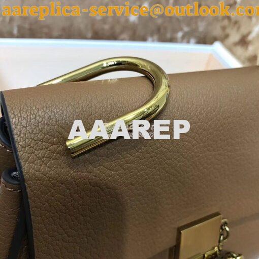 Replica Chloe Drew Shoulder Bag in Grained Lambskin Brown 6