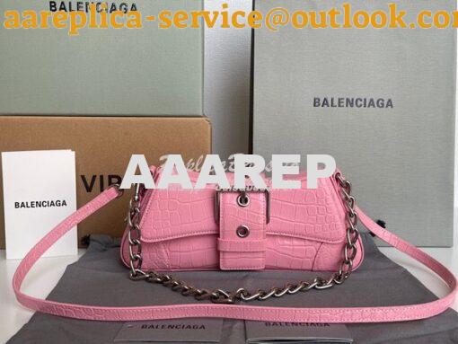 Replica Balenciaga Lindsay Small Shoulder Bag With Strap in Crocodile