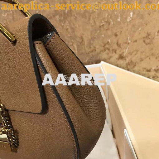 Replica Chloe Drew Shoulder Bag in Grained Lambskin Brown 7