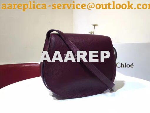 Replica Chloe Mini Marcie Bag in Small Grain Calfskin Wine 4