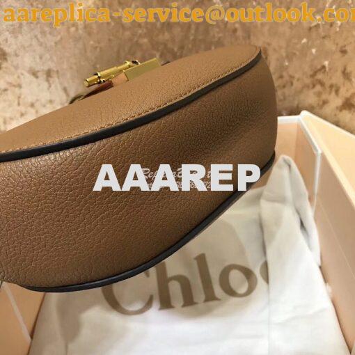 Replica Chloe Drew Shoulder Bag in Grained Lambskin Brown 9