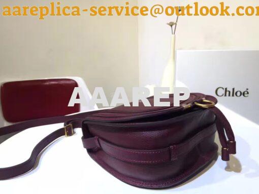 Replica Chloe Mini Marcie Bag in Small Grain Calfskin Wine 6