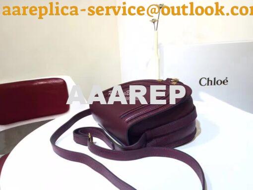 Replica Chloe Mini Marcie Bag in Small Grain Calfskin Wine 8