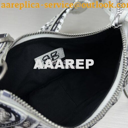 Replica Balenciaga Le Cagole XS Shoulder Bag White And Black Graffiti 12