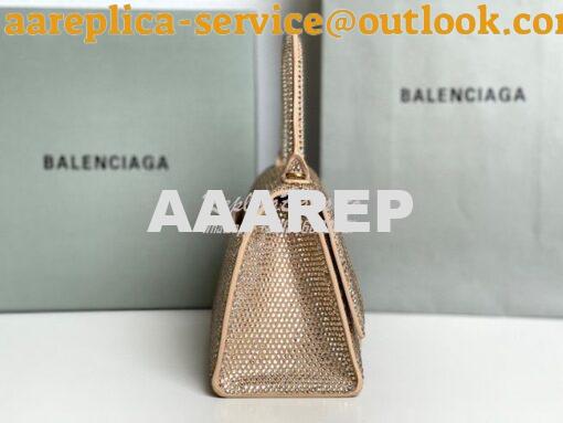 Replica Balenciaga Hourglass Top Handle Bag in Dark Beige Suede Calfsk 6