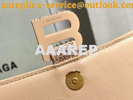 Replica Balenciaga Hourglass Top Handle Bag in Dark Beige Suede Calfsk 10