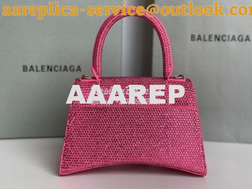 Replica Balenciaga Hourglass Top Handle Bag in Pink Suede Calfskin wit 13