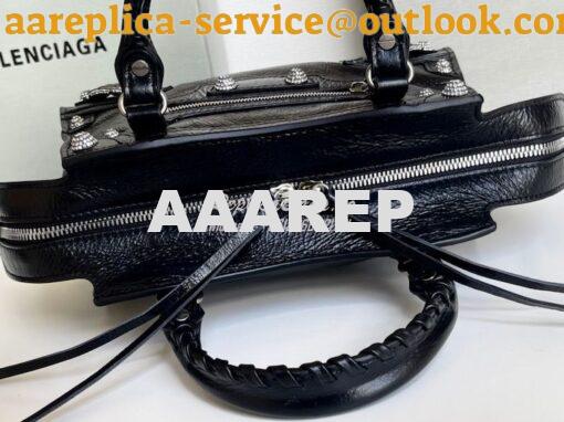 Replica Balenciaga Neo Cagole XS Handbag in Black Arena Lambskin with 6