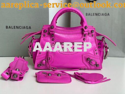 Replica Balenciaga Neo Cagole XS Handbag in Rose Purple Arena Lambskin