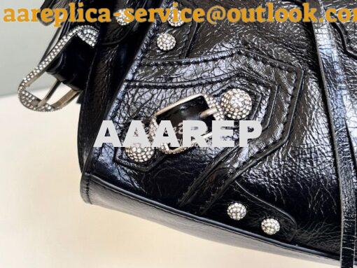 Replica Balenciaga Neo Cagole XS Handbag in Black Arena Lambskin with 9