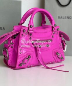 Replica Balenciaga Neo Cagole XS Handbag in Rose Purple Arena Lambskin 2