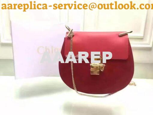 Replica Chloe Drew Shoulder bag Smooth and Suede Calfskin Red