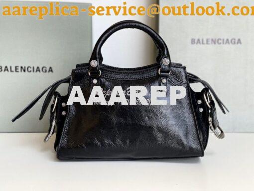 Replica Balenciaga Neo Cagole XS Handbag in Black Arena Lambskin with 12