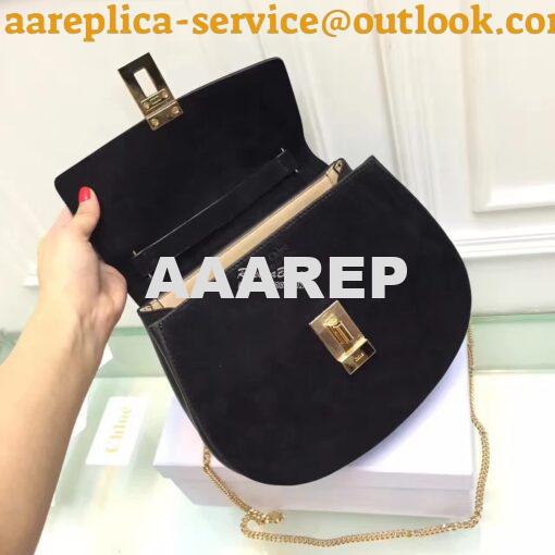 Replica Chloe Drew Shoulder bag Smooth and Suede Calfskin Black 7