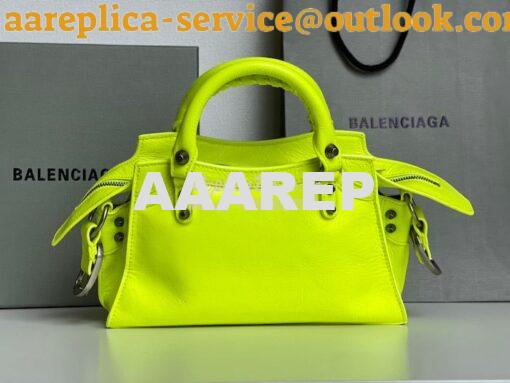 Replica Balenciaga Neo Cagole XS Handbag in Neon Yellow Arena Lambskin 11