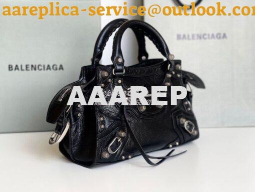 Replica Balenciaga Neo Cagole XS Handbag in Black Arena Lambskin 70094 2