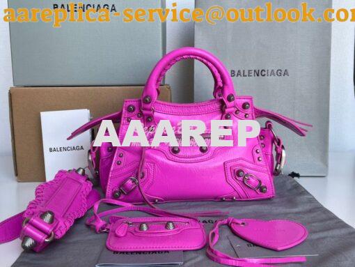 Replica Balenciaga Neo Cagole XS Handbag in Pink Arena Lambskin 700940