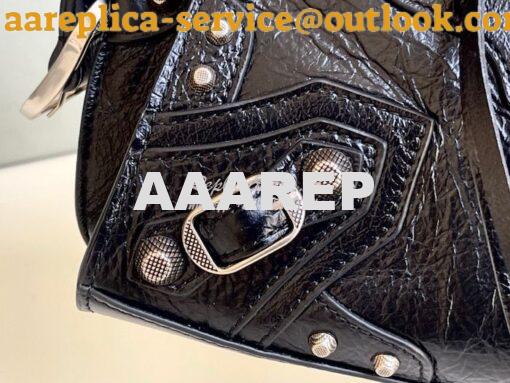 Replica Balenciaga Neo Cagole XS Handbag in Black Arena Lambskin 70094 5