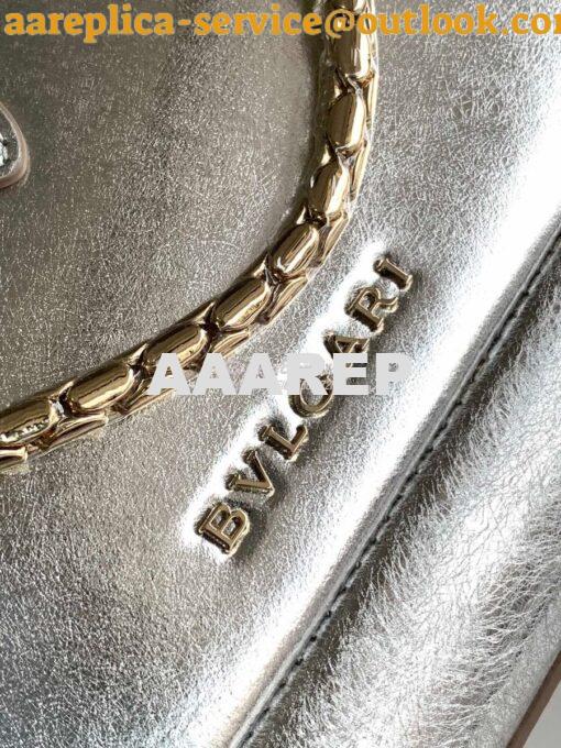 Replica Bvlgari Serpenti Baia Small Shoulder Bag silver Striated calfs 5