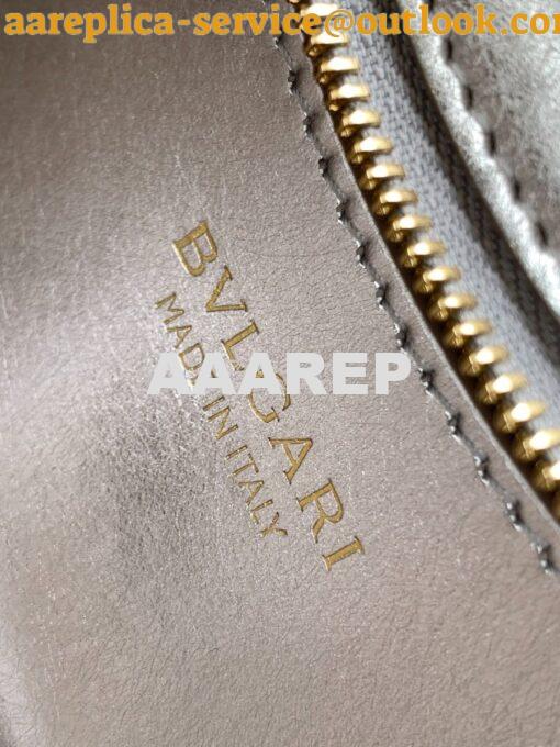 Replica Bvlgari Serpenti Baia Small Shoulder Bag silver Striated calfs 9