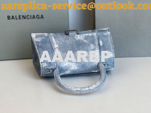 Replica Balenciaga Hourglass Top Handle Bag In Denim Printed 5935461 B 5