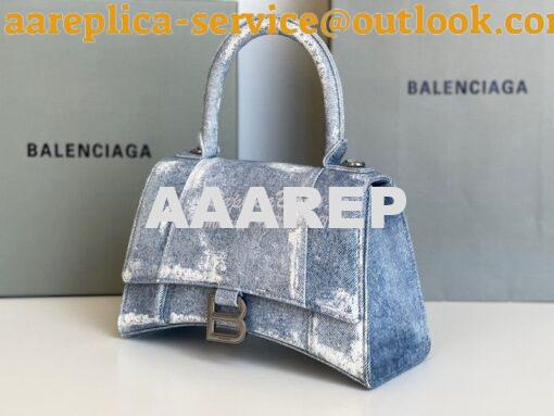 Replica Balenciaga Hourglass Top Handle Bag In Denim Printed 5935461 B 7